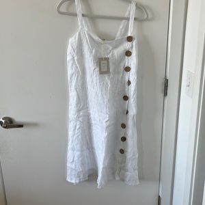 White linen dress